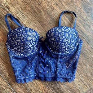 VS Lace bra corset with zip up back